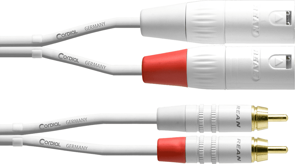 Cordial DOUBLE AUDIO CABLE XLR MALES/RCA 3 M WHITE