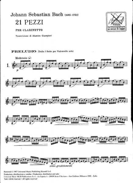 Bach J.S. - 21 Pezzi - Clarinette