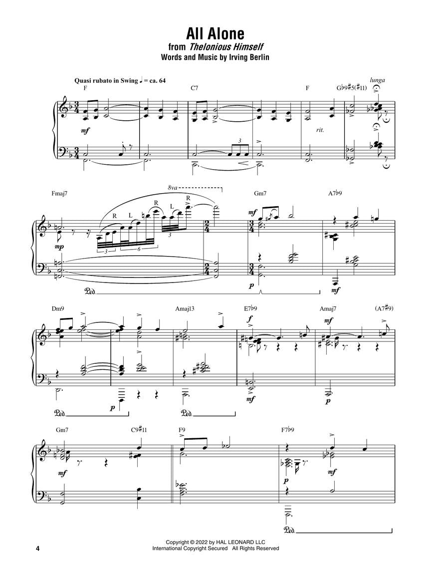 Thelonious Monk - Omnibook - Transcrições para piano