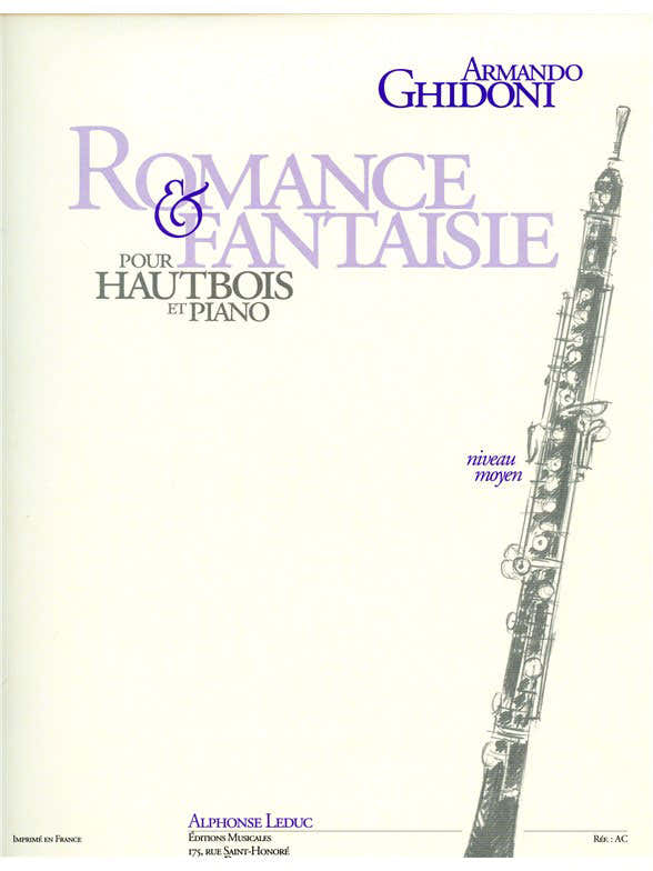 GHIDONI ARMANDO - ROMANCE ET FANTAISIE - HAUTBOIS & PIANO