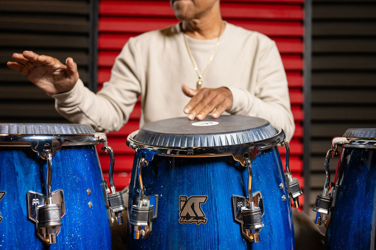Artist Series William Kachiro Tumba 12 1/2" /REMO® Black Calfskin Skyndeep Heads - Blue Wave