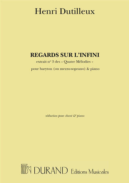 Dutilleux Henri - Regards Sur L'infini - Chant & Piano