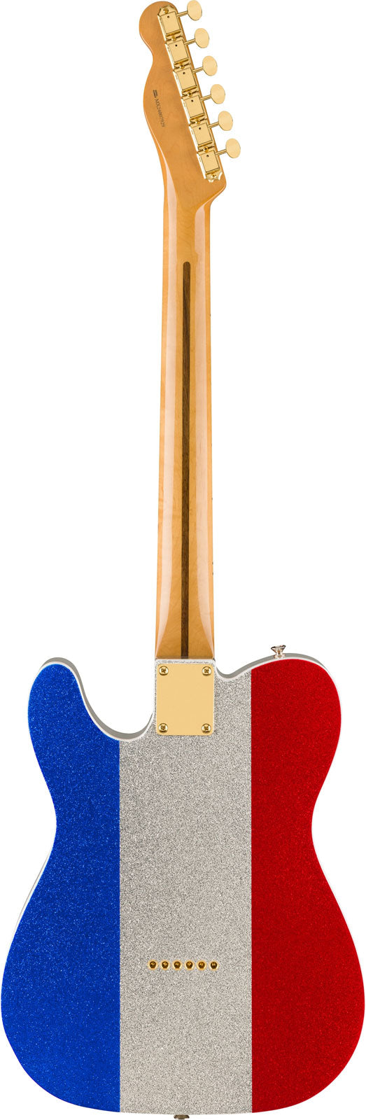 Telecaster Signature Buck Owens Mn Brilhante vermelho prateado azul
