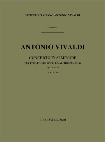 VIVALDI A. - Concertos em Si menor OP.III N.10 RV 580 - Violinos