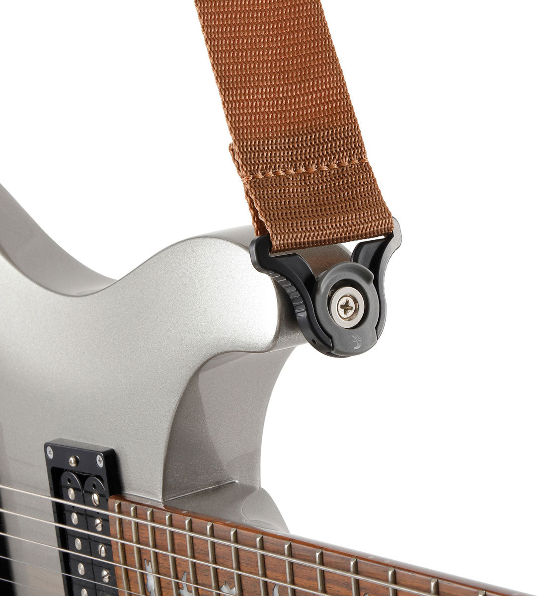 Correia de guitarra com bloqueio automático, castanha