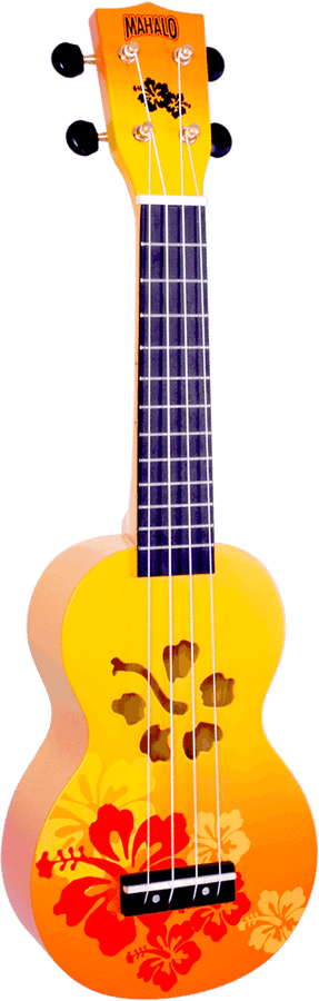 Ukuleles Soprano Hibiscus Flowers Finish Hibiscus Flowers Orange Bright