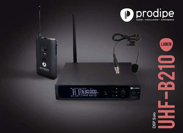 UHF B210 DSP Microfone de lapela Solo