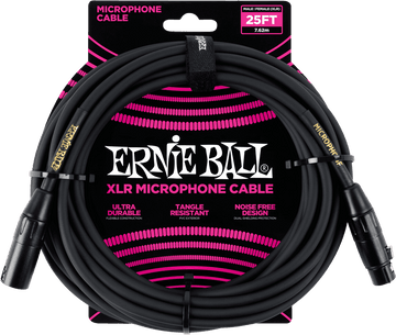 Cabos De Microfone Classic XLR Macho/XLR Fêmea 7,62M Preto