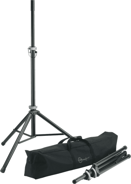 K&M 21459-000-55 BLACK SPEAKER STAND PACKAGE