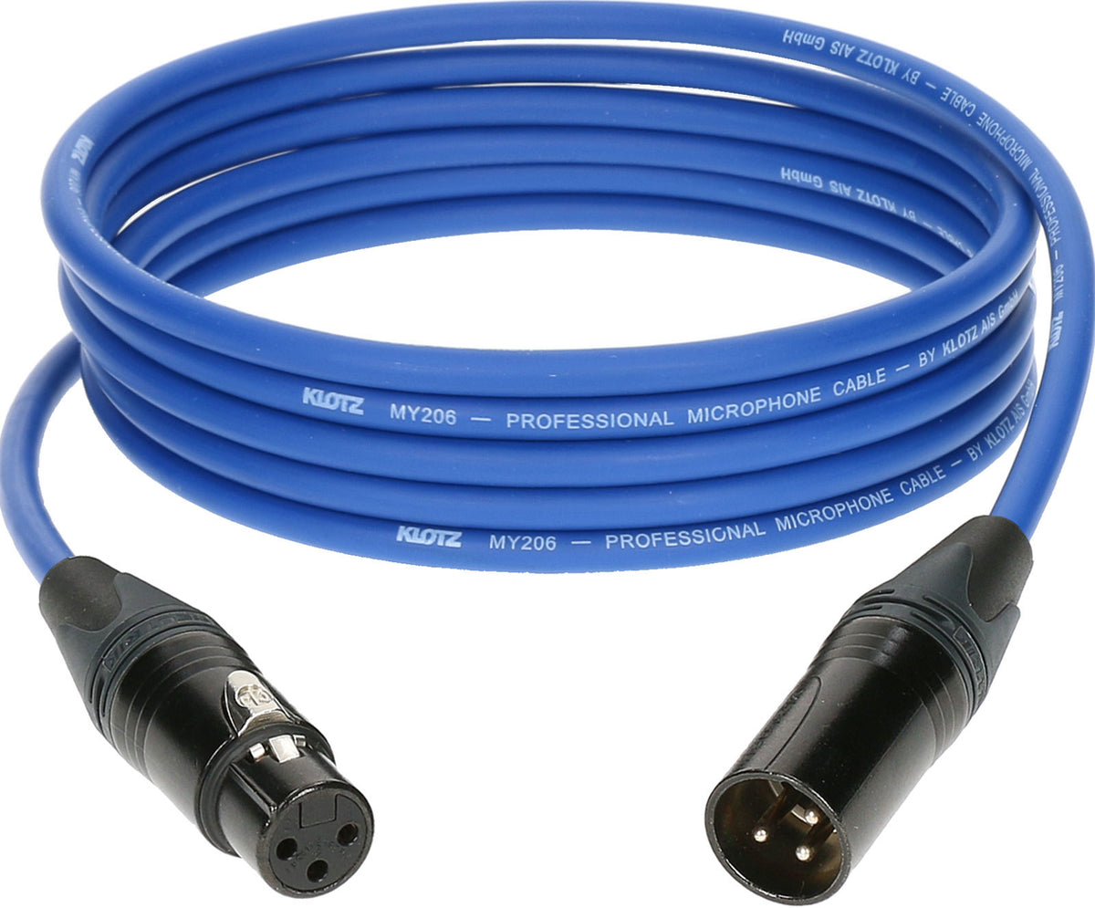 M1 MIC CABLE BLUE 3M XLR 3P. F/M NEUTRIK