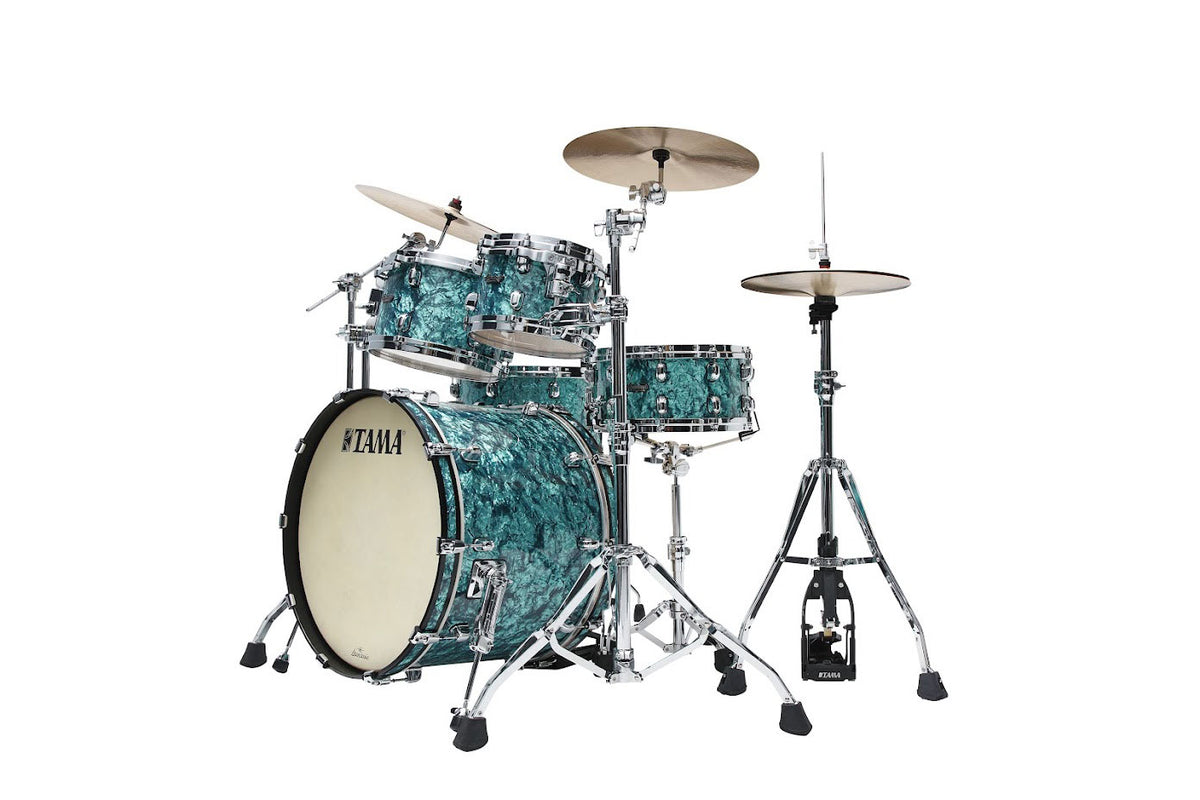 STARCLASSIC MAPLE STAGE 22 DRUM KIT CHROME SHELL HARDWARE TURQUOISE PEARL