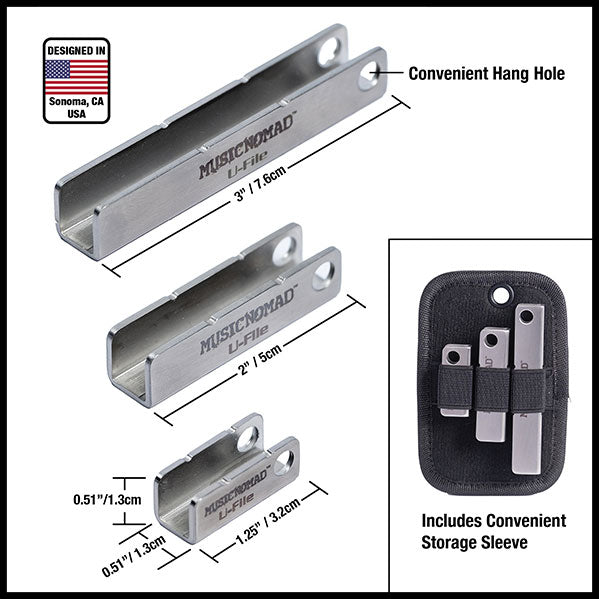 MN813 Lima Diamantada em U - Pack de 3 (1.25'' 2'' 3'')