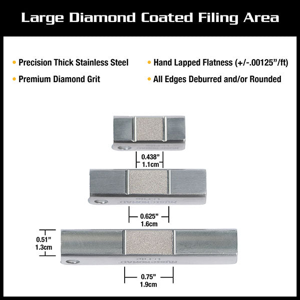 MN813 Lima Diamantada em U - Pack de 3 (1.25'' 2'' 3'')