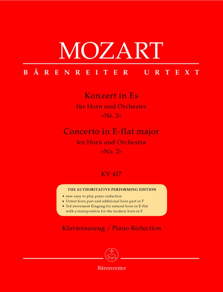 Moz W.A. - Concerto N°2 En Mib Majeur Kv 417 Pour Cor Et Orchestre - Cor Piano