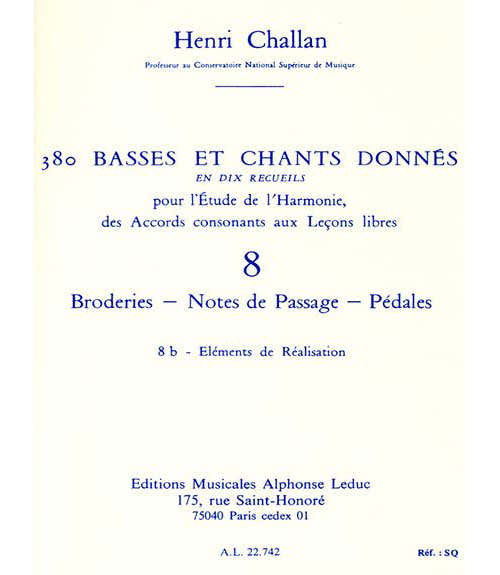 CHALLAN H. - 380 BASSES ET CHANTS DONNEES VOL. 8