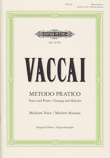 Edition Peters Vaccai - Methode Pratique (voix Moyenne)