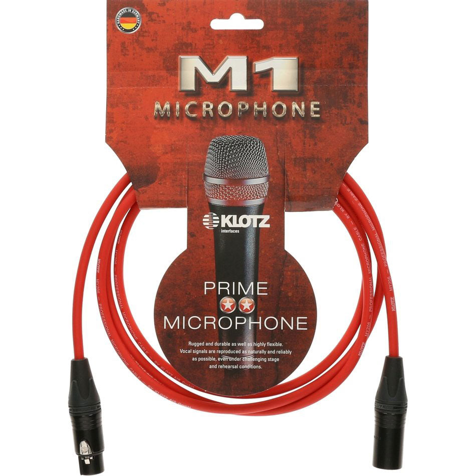M1 MIC CABLE RED 10M XLR 3P. F/M NEUTRIK