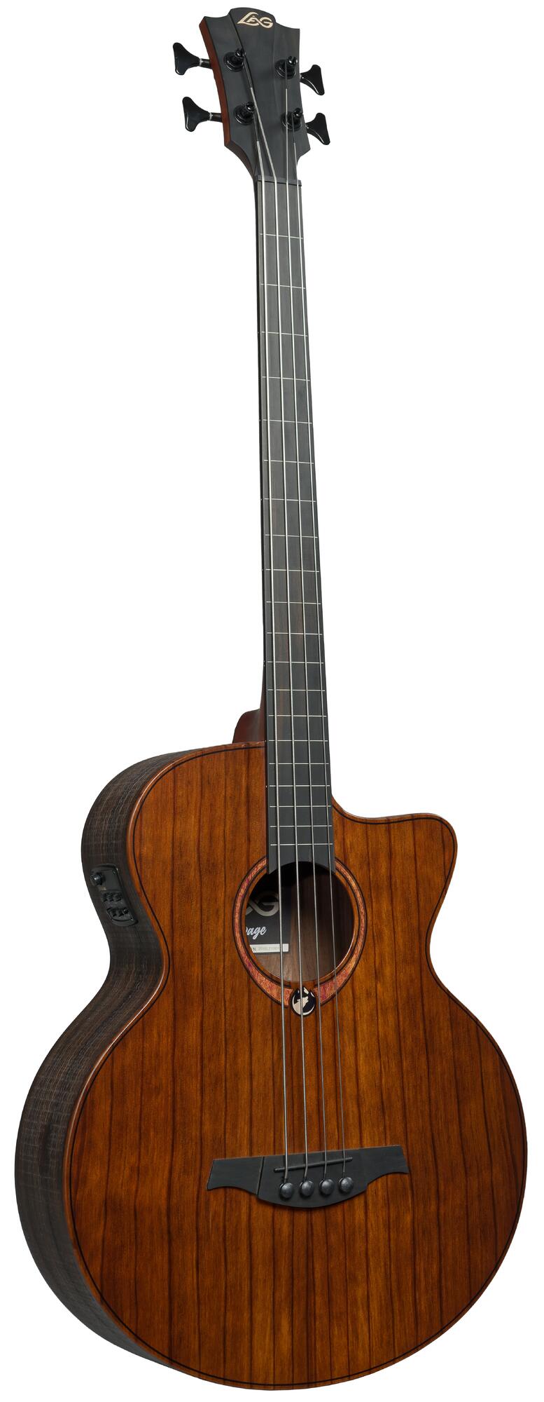 Basse Acoustique Fretless Jumbo Pan Coupé Electro, avec housse
