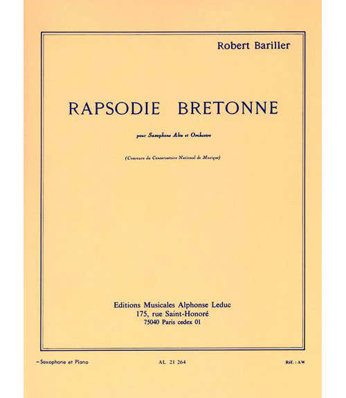 Bariller R. - Rapsodie Bretonne - Saxophone Alto et Piano