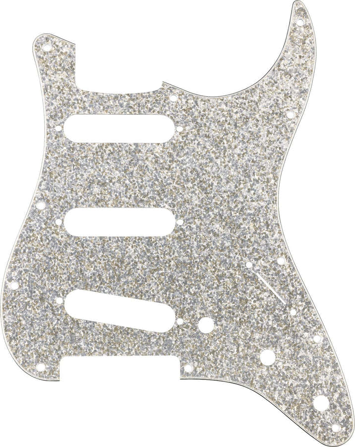 Hybrid Vidro/Glitter Strat S/S/S Escudo, brilho prateado