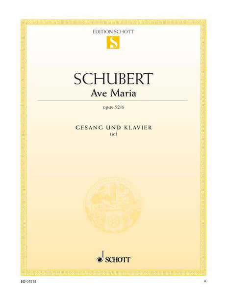 Schubert - Ave Maria Op. 52/6 D 839 - Low Voice et Piano