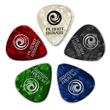 Palhetas de guitarra de celuloide nacarado sortidas espessas