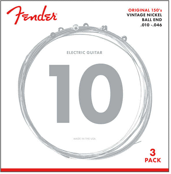 ORIGINAL 150 GUITAR STRINGS PURE NICKEL WOUND BALL END 150R .010-.046 GAUGES 3-PACK
