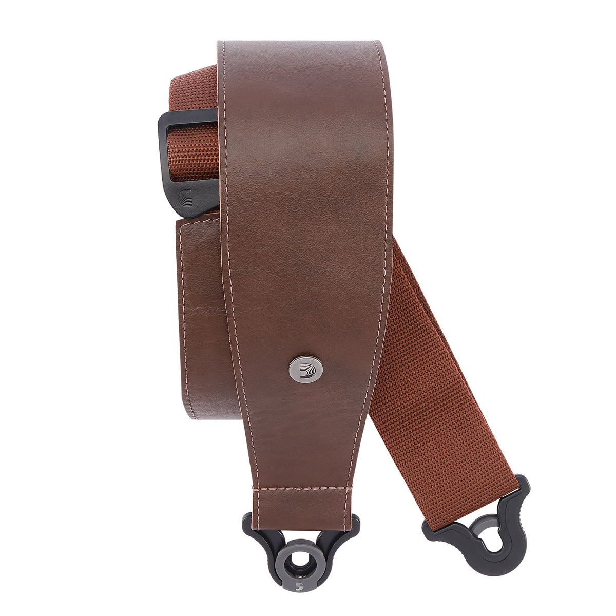 COMFORT LEATHER AUTO LOCK GUITAR STRAP BROWN