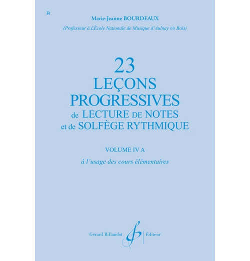 Bourdeaux MARIE-jeanne - 23 Lecons Progressives Vol.4a