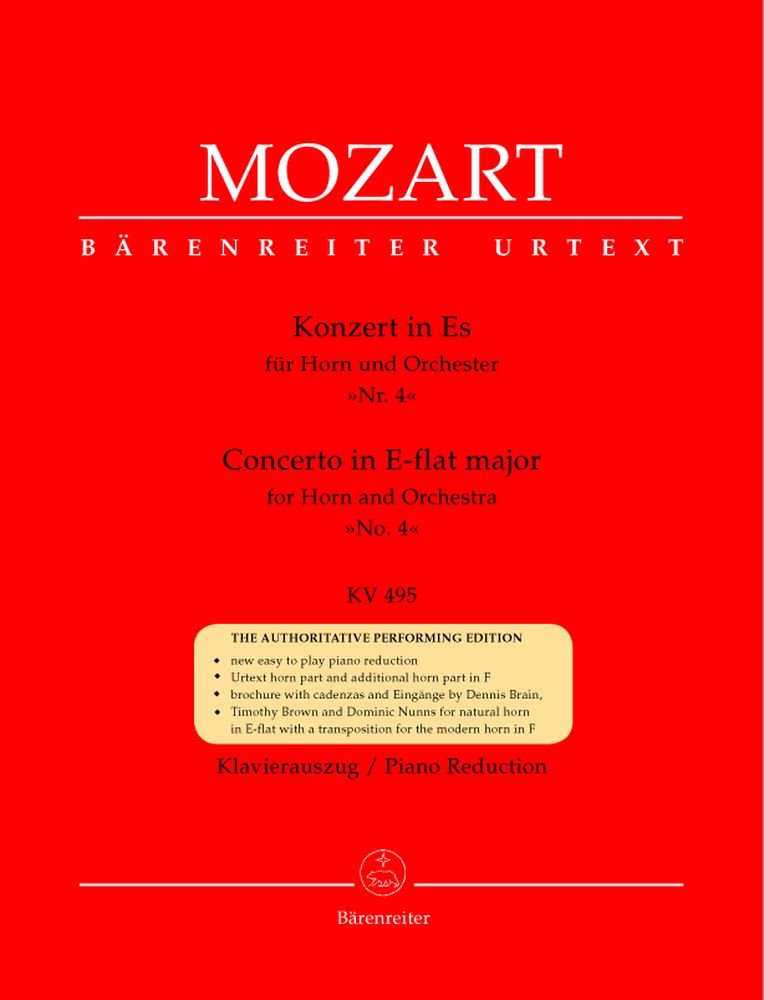Barenreiter Moz W.A. - Concerto N°4 En Mib Majeur Kv 495 - Cor Piano