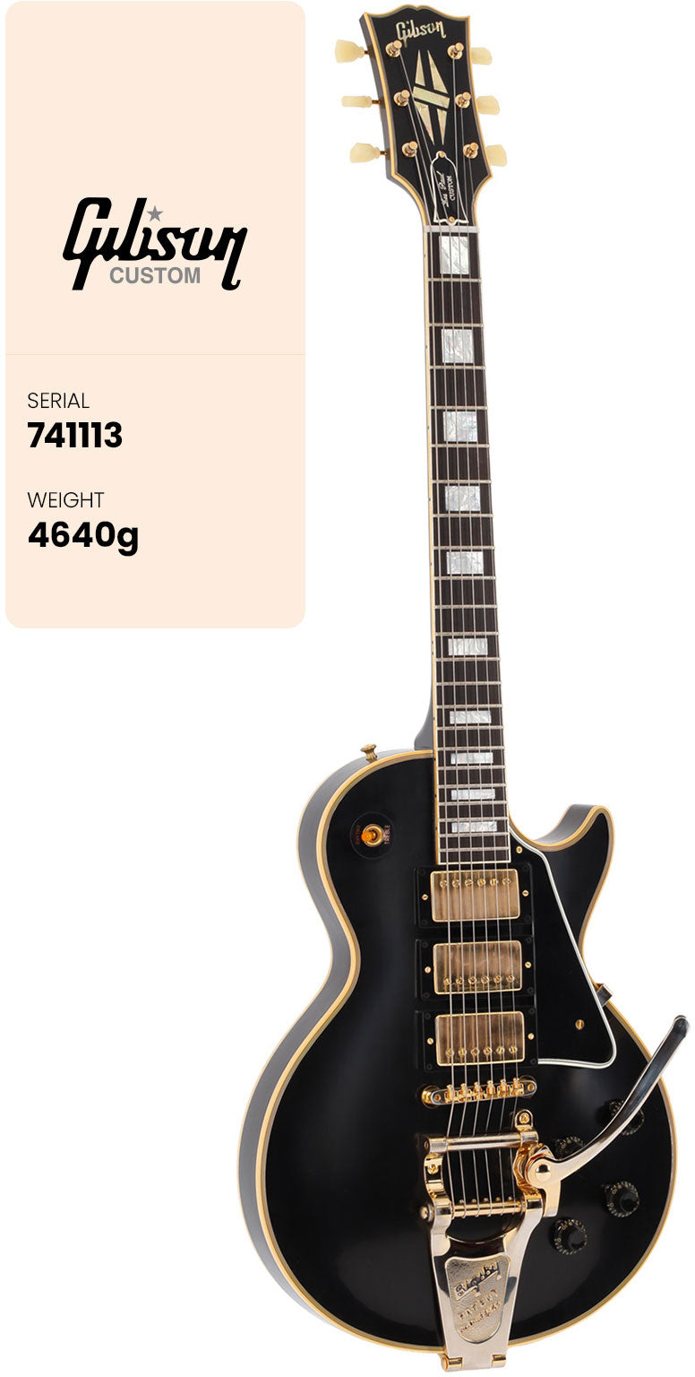 Gibson Custom Les Paul Custom 1957 Reedição 3 captadores Bigsby VOS Ébano CSHR #741113