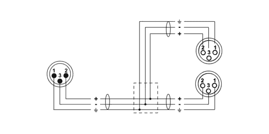 Cabo Y XRL Macho / 2 XLR Fêmeas 30 CM