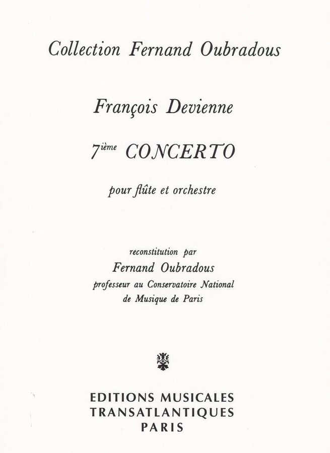 Devienne F. - 7ème Concerto Pour Flute et Orchestre