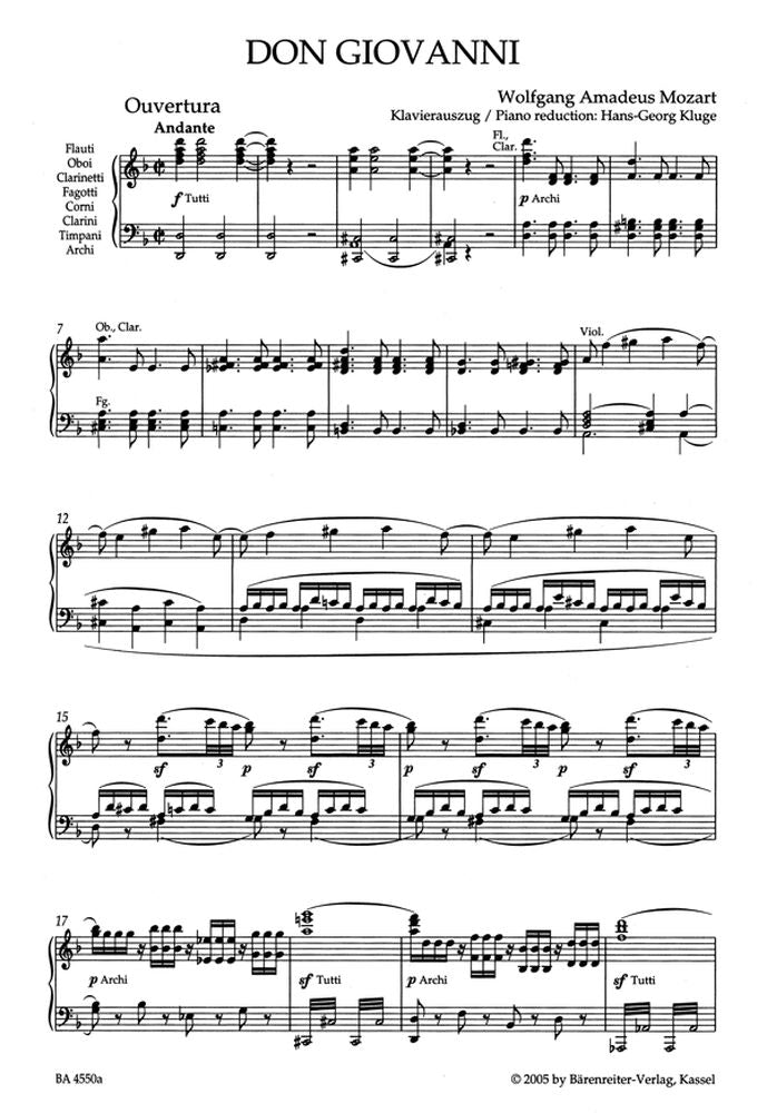 Moz W.A. - Don Giovanni Kv 527 - Redução vocal Canto Piano