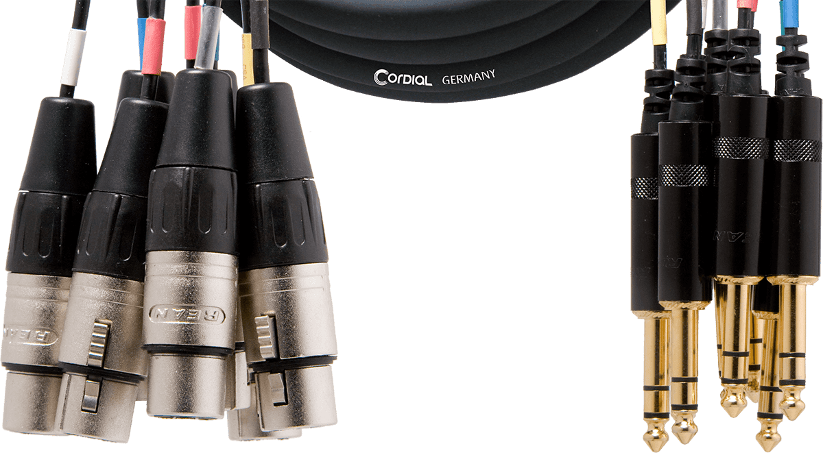 Multipar 8 XLR Fêmea/8 Jack Estéreo 3 M