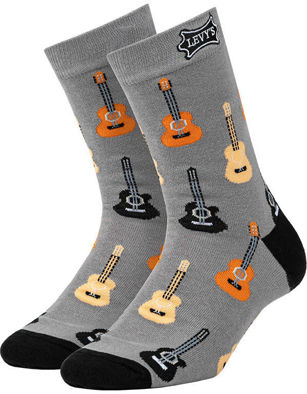 Par de meias com motivo de guitarra acústica