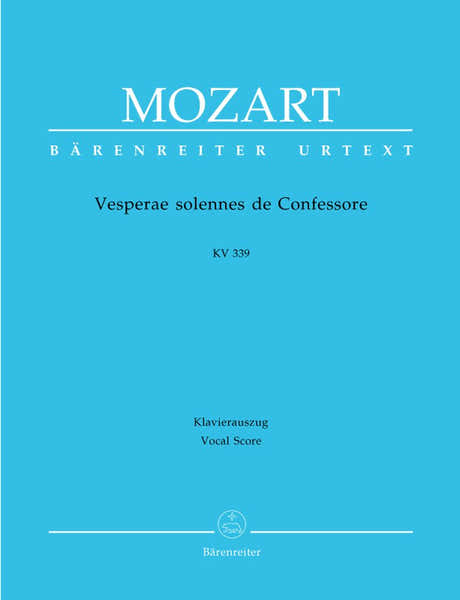 Barenreiter Moz W.A. - Verae Solennes De Confessore Kv 339 - Reduction Ch, Piano