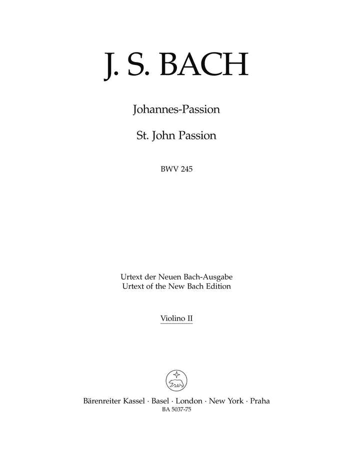 Bach J. S. - Johannes Passion (violon 2)