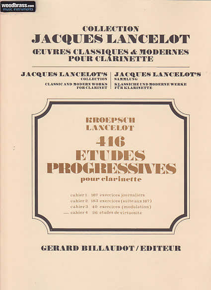 Kroepsch Fritz - 416 Etudes Progressives Cahier 4 - Clarinette