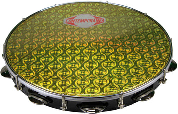 Pandeiro 14" black formica - gold prismatic head - Pro - 9