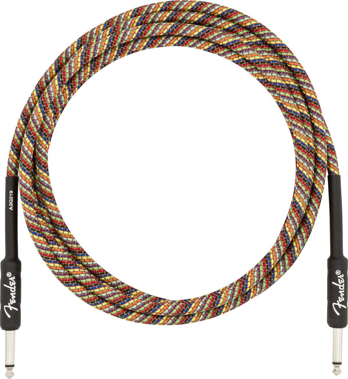 10' FESTIVAL INSTRUMENT CABLE PURE HEMP RAINBOW