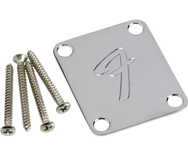 Fender Placa do braço de 4 parafusos de estilo vintage "F" (cromado)