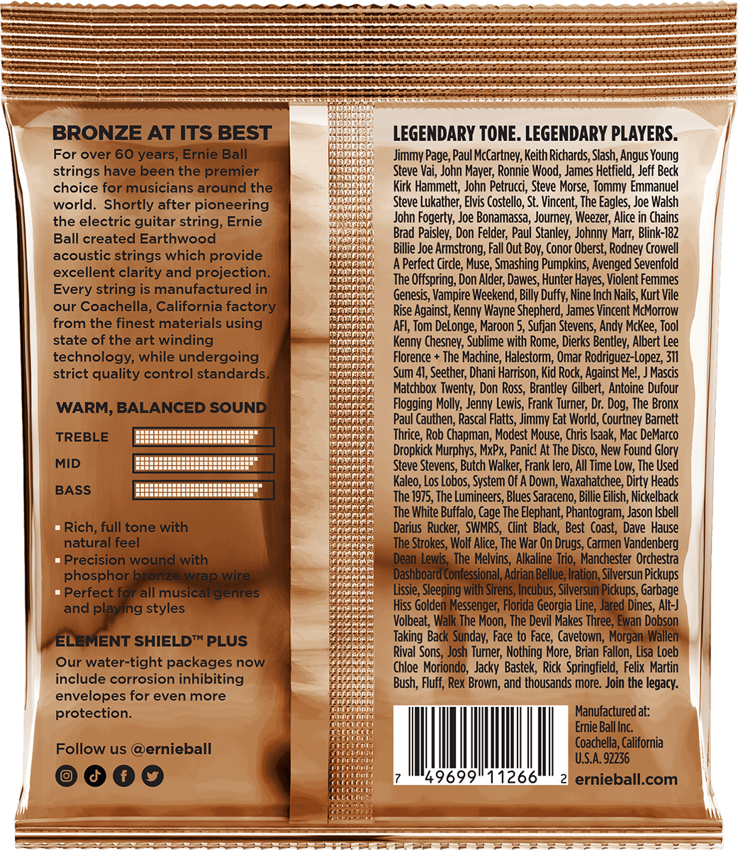 CORDES EARTHWOOD PHOSPHORE BRONZE LIGHT 11-52 - PACK DE 3