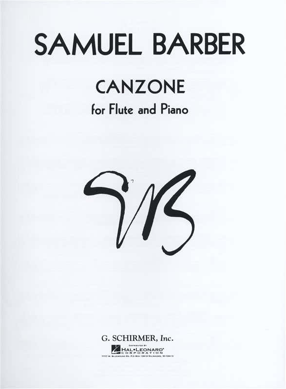 SAMUEL BARBER CANZONE - FLUTE