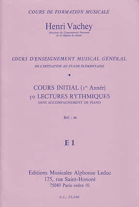 VACHEY HENRI - 50 LECTURES RYTHMIQUES E1 NIVEAU DEBUTANT.ELEVE
