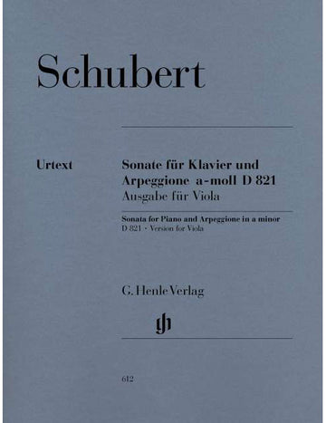 SCHUBERT F. - SONATA FOR PIANO AND ARPEGGIONE A MINOR D 821 (OP. POST.)