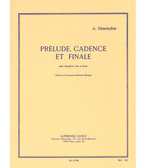 Desenclos A. - Prelude Cadence et Finale - Saxophone Mib et Piano