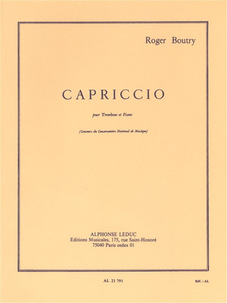 Boutry Roger - Capriccio - Trombone & Piano