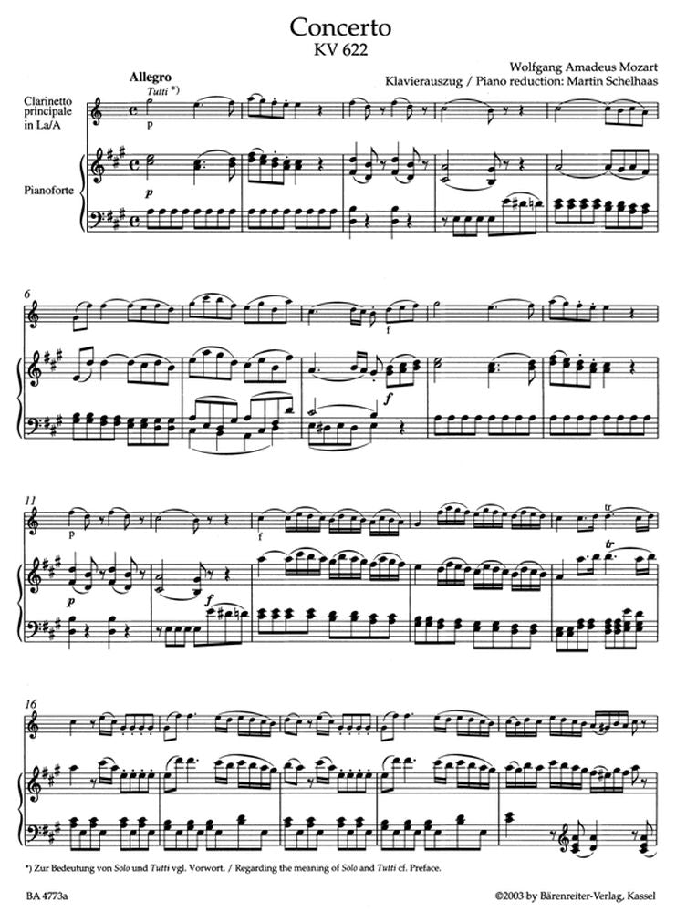 Moz W.A. - Concerto En La Majeur Kv 622 - Clarinette Piano