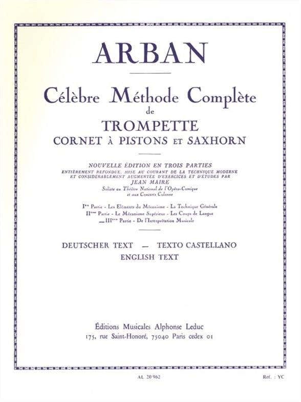 Arban JEAN-baptiste - Celebre Methode Complete Pour Trompette Volume 3
